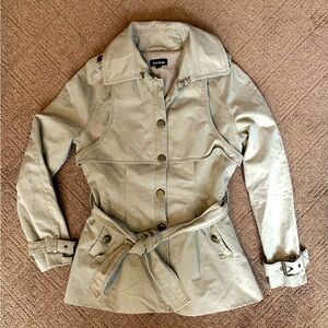 BEBE COTTON TRENCH COAT KHAKI TAN SIZE MEDIUM